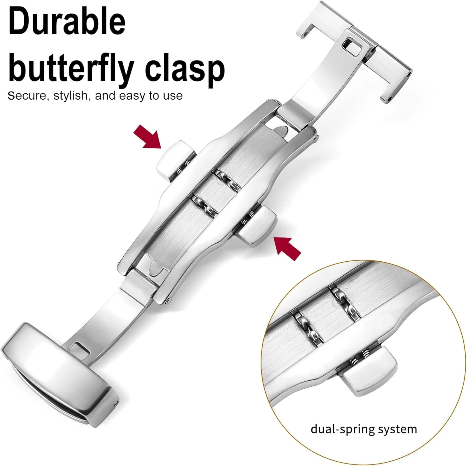 EACHE Croco Design Leather Watch Bands for Men Women,Quick Release Strap with Butterfly Deployment Buckle 18mm 19mm 20mm 21mm 22mm 24mm