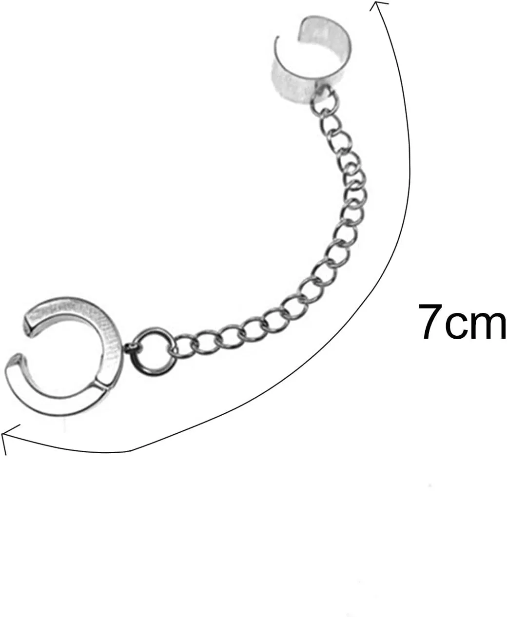 Earring Hoop Stud Drop & Dangle, 1Pc Circle Long Chain Ear Clip Titanium Steel Non-Pierced Piercing Clip Earring for Daily Life