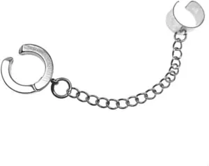 Earring Hoop Stud Drop & Dangle, 1Pc Circle Long Chain Ear Clip Titanium Steel Non-Pierced Piercing Clip Earring for Daily Life