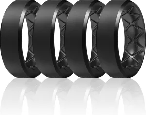 Egnaro Silicone Ring For Men 9mm Wide 2.5mm Thick, Rubber Wedding Bands Ergonomic Breathable Design, Flexible Engagement Rings