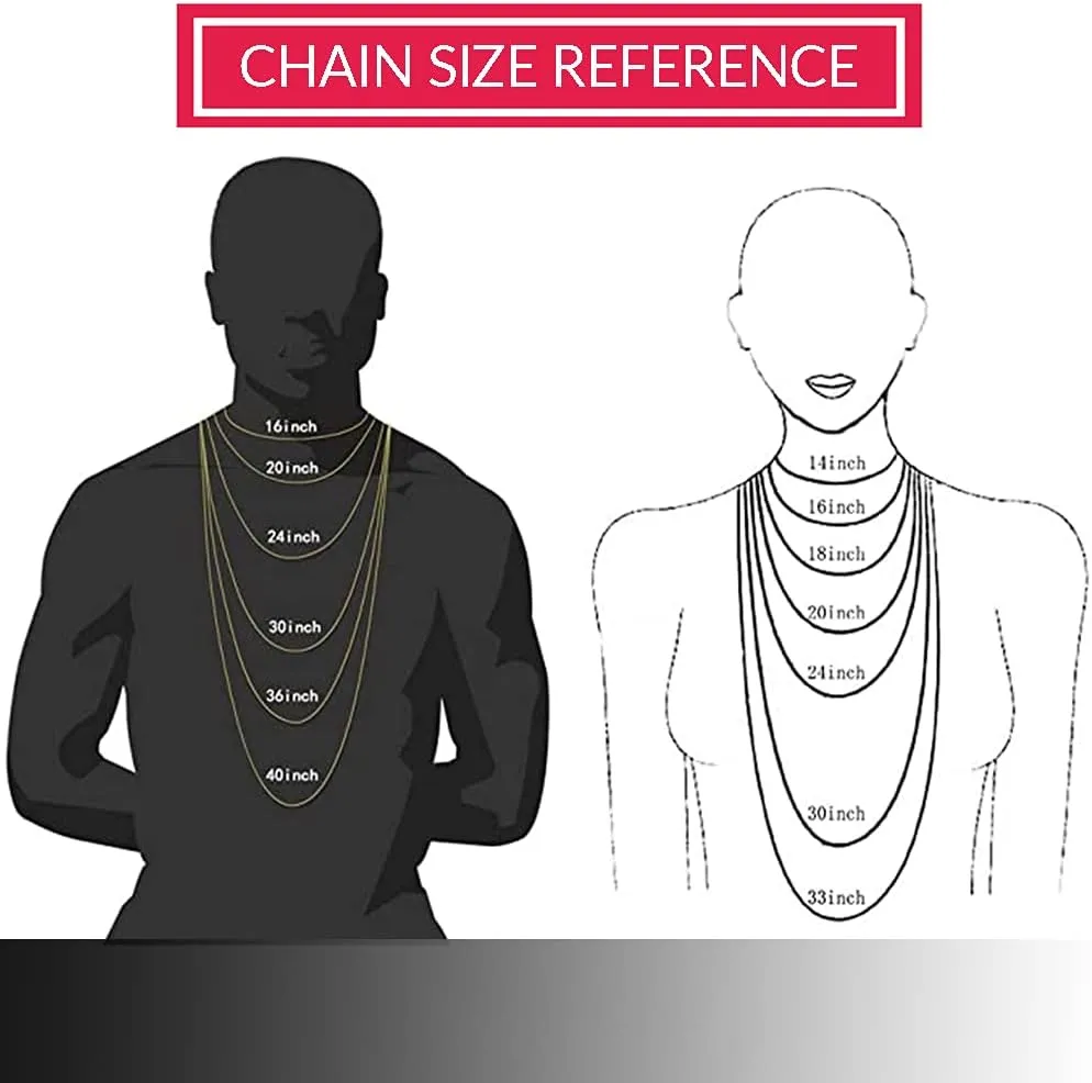EMESLY Solid Miami Cuban Link Chain Gold/Silver Necklace (16, 18, 20, 22, 24 Inches Length); Hip Hop Bracelet (8" Length) for Men & Women; Perfect Iced Out Bling Jewelry Gift