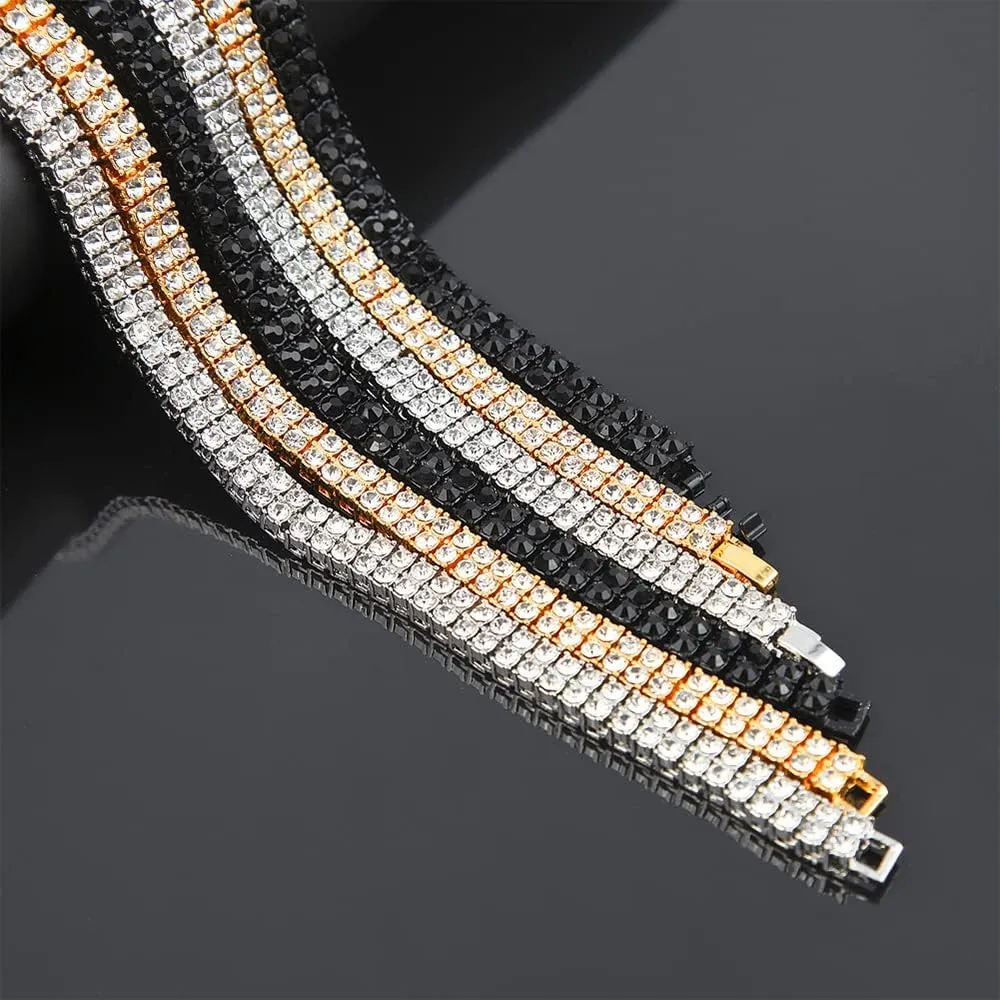 EMESLY Solid Miami Cuban Link Chain Gold/Silver Necklace (16, 18, 20, 22, 24 Inches Length); Hip Hop Bracelet (8" Length) for Men & Women; Perfect Iced Out Bling Jewelry Gift