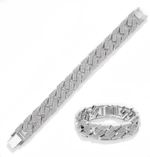 EMESLY Solid Miami Cuban Link Chain Gold/Silver Necklace (16, 18, 20, 22, 24 Inches Length); Hip Hop Bracelet (8" Length) for Men & Women; Perfect Iced Out Bling Jewelry Gift