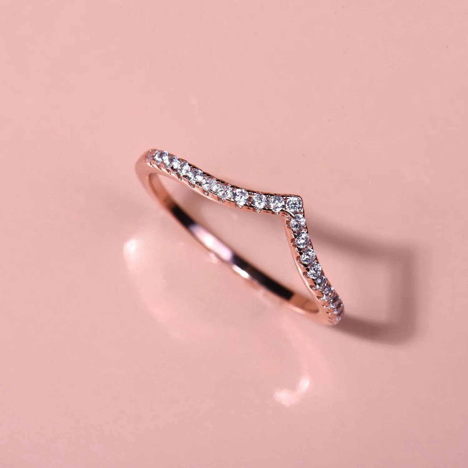 espere Pointed V Shaped Chevron 925 Sterling Silver Ring