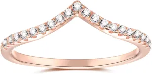 espere Pointed V Shaped Chevron 925 Sterling Silver Ring
