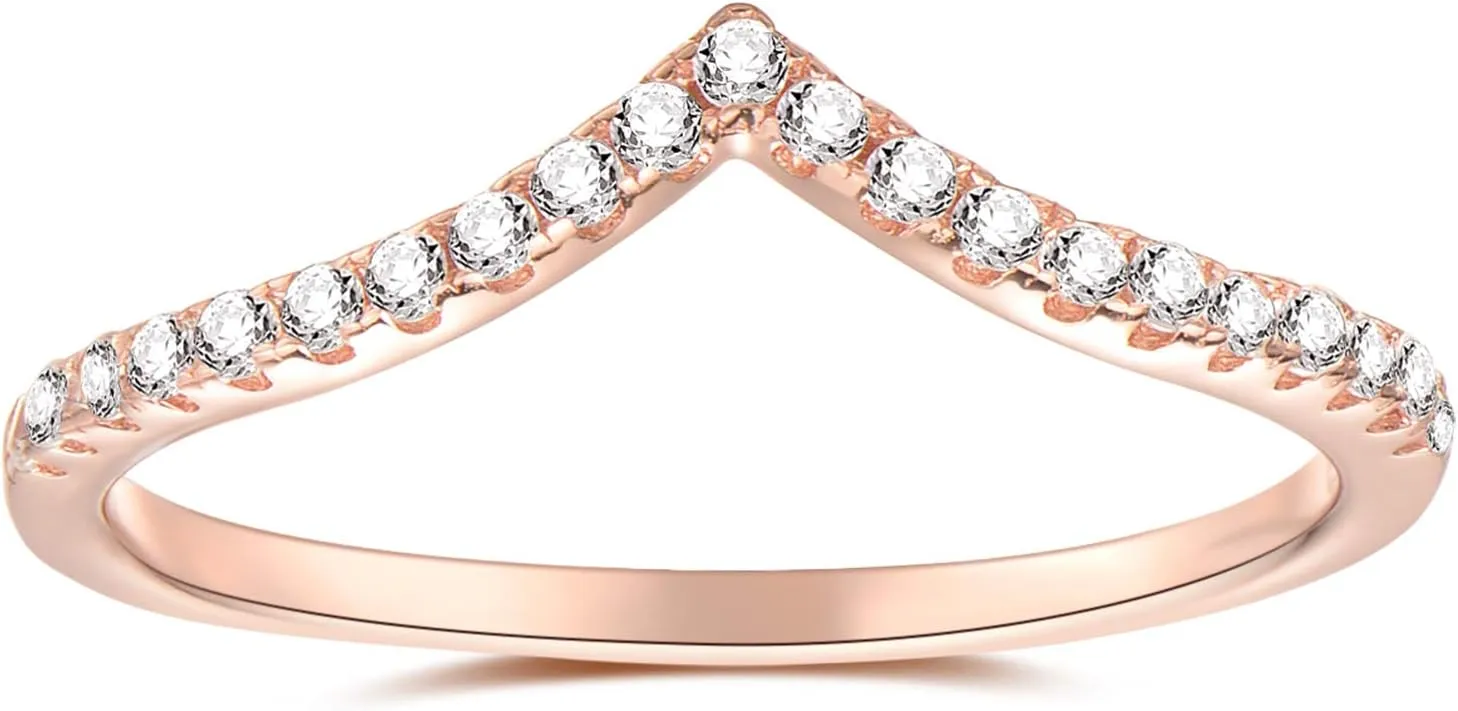 espere Pointed V Shaped Chevron 925 Sterling Silver Ring