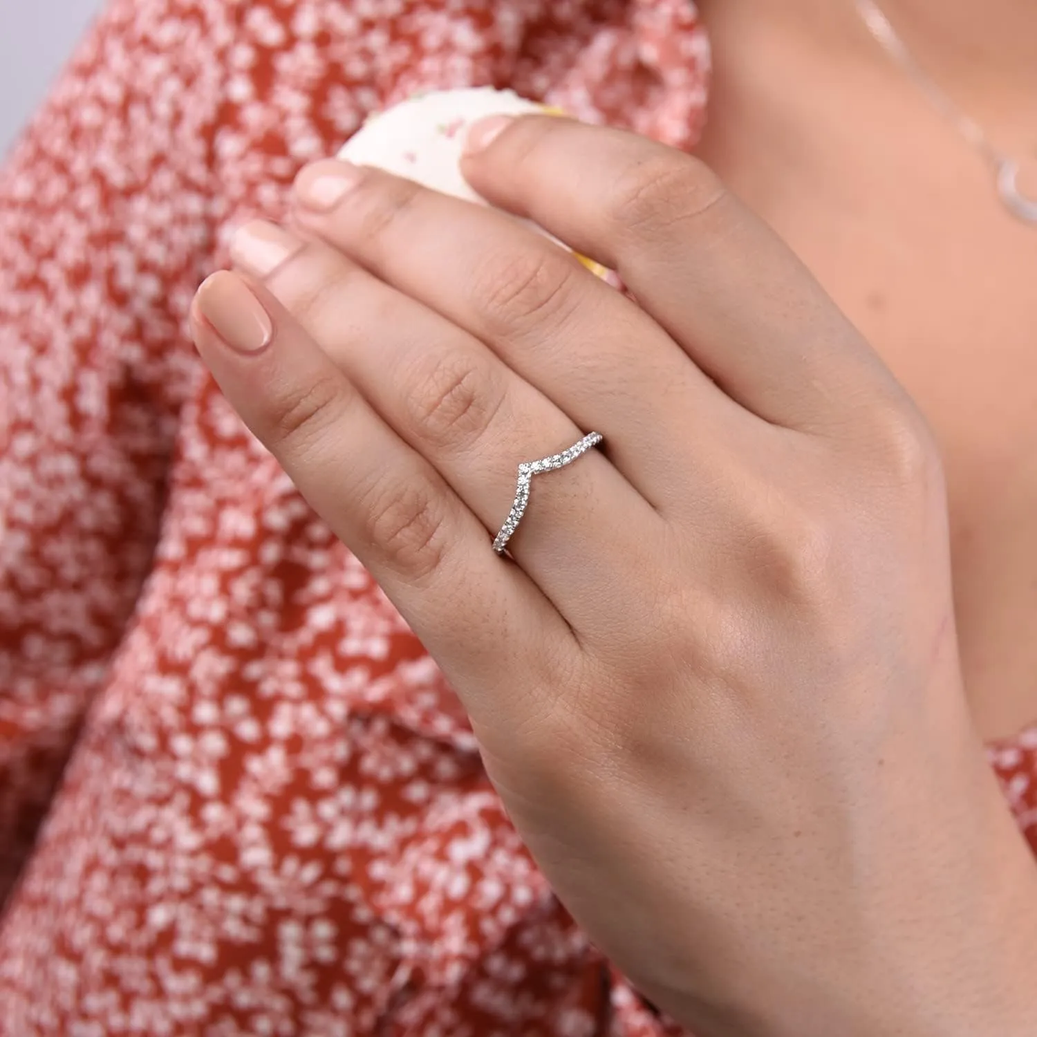 espere Pointed V Shaped Chevron 925 Sterling Silver Ring