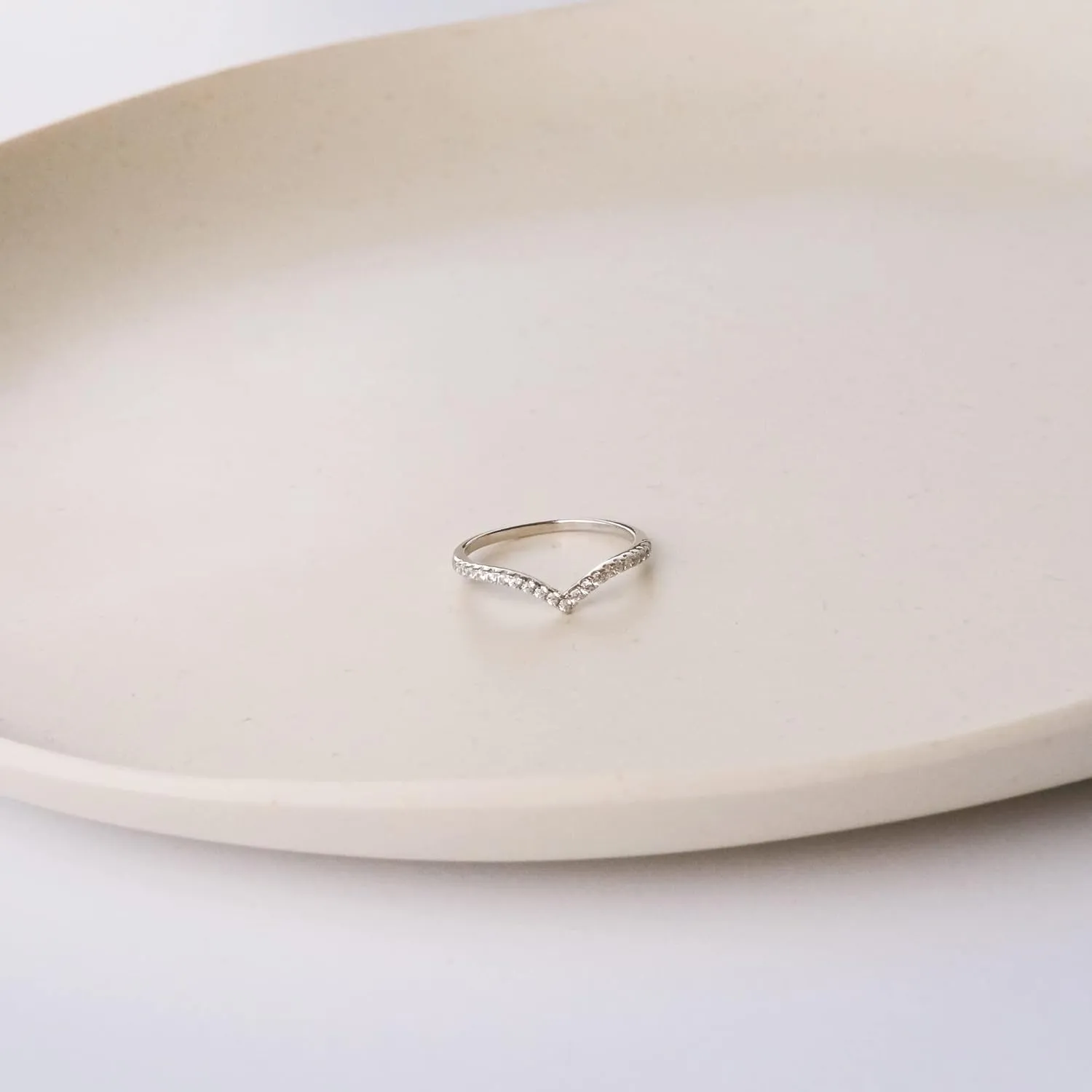 espere Pointed V Shaped Chevron 925 Sterling Silver Ring