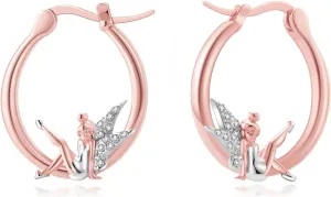 Fairy Angel Hoop Earrings Hypoallergenic Gold Plated Wing Earring