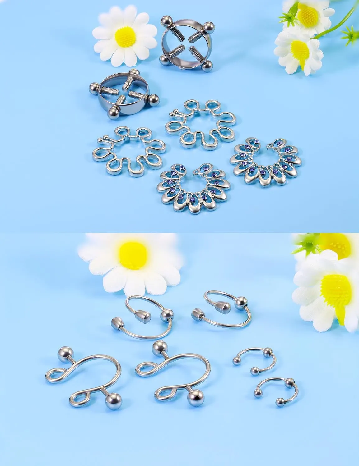 Fake Nipple Piercing, Non Piercing Nipple Rings