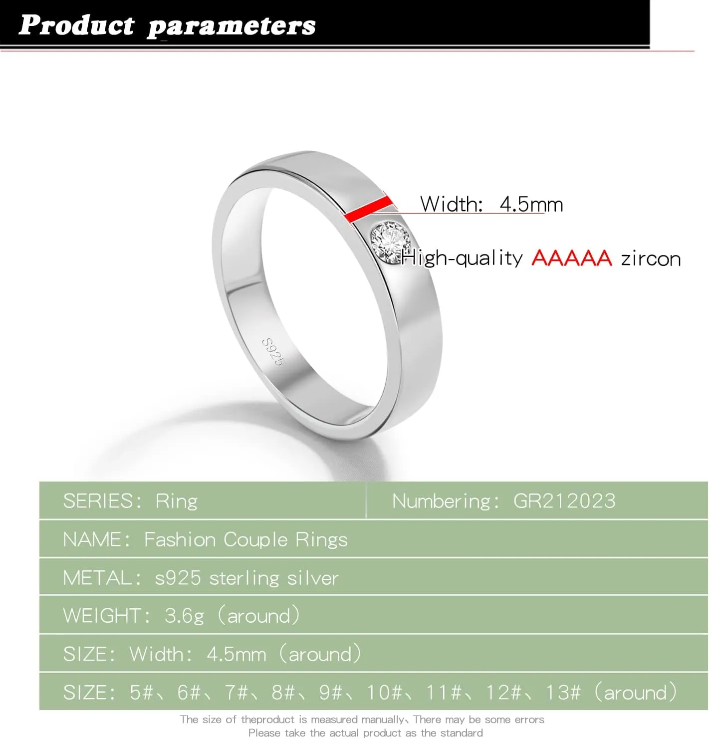 Fashion Sterling Silver Men & Women Wedding Band Engagement Ring With Cubic Zirconia CZ 4.5MM Smooth Plain Dome Comfort Couples Ring Sizes 5 to 13