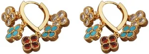 Fashionable and Minimalist Zircon Four Leaves Grass Clover Hoop Earrings Exclusive Common Luxury Unique and Elegant Exquisite Versatile Earrings
