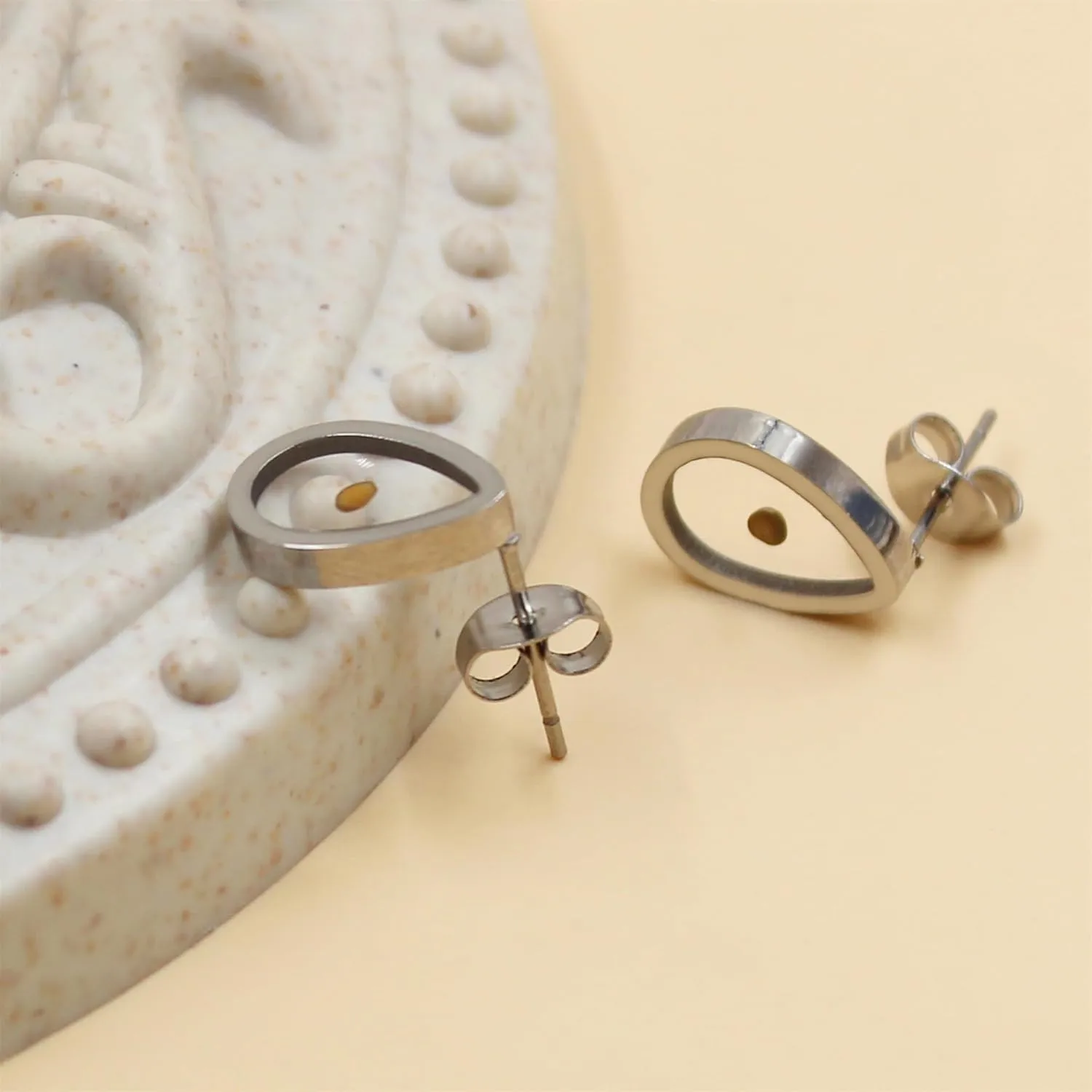 Fashionable Personalized Drop Shape Mustard Seed Earrings Hypoallergenic Materials Religious Beliefs Jewelry suitable for women