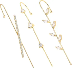 Fashionable Snake Ear Cuffs Earring Crawler for Women Lightweight Clip-ons