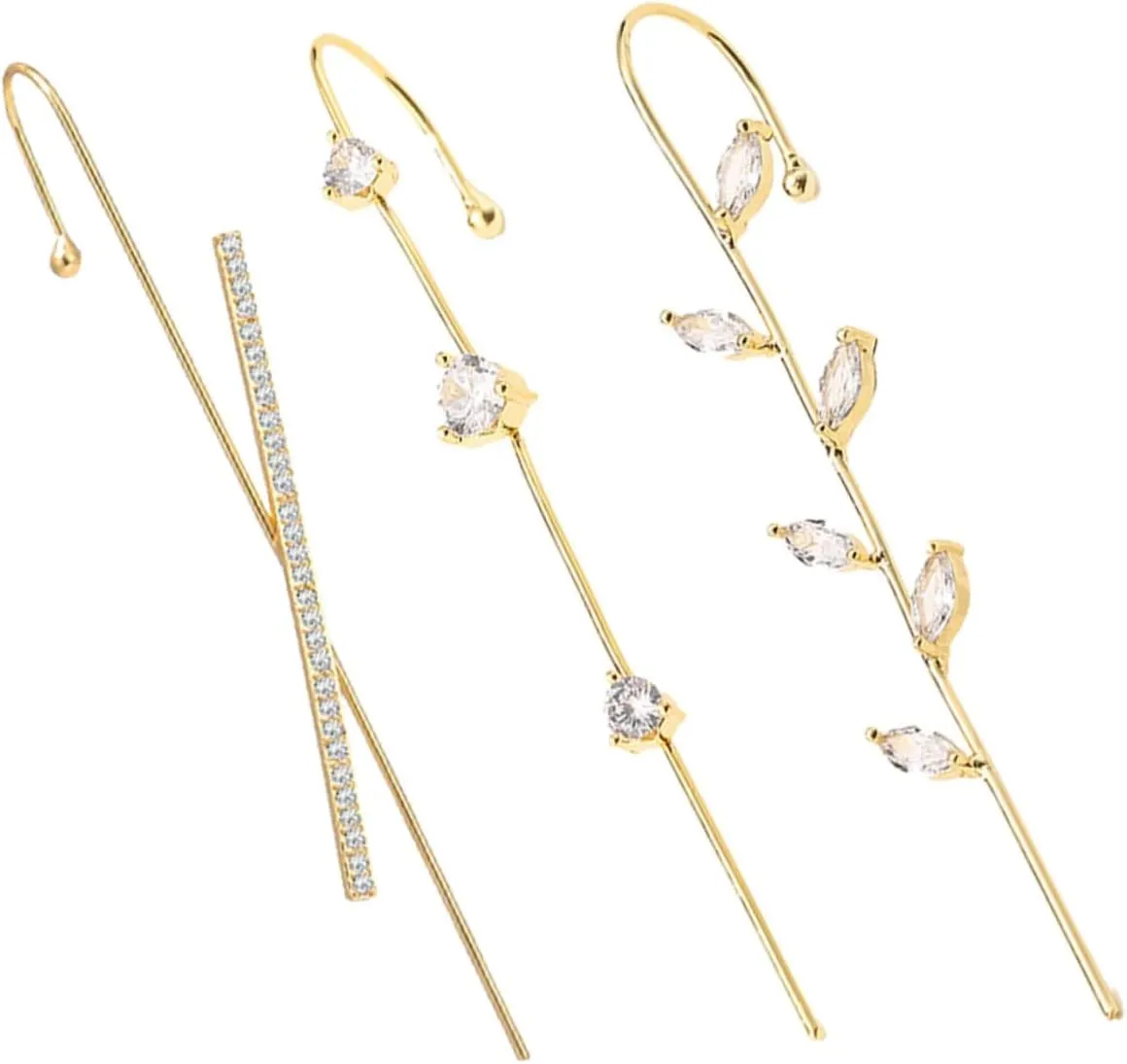 Fashionable Snake Ear Cuffs Earring Crawler for Women Lightweight Clip-ons