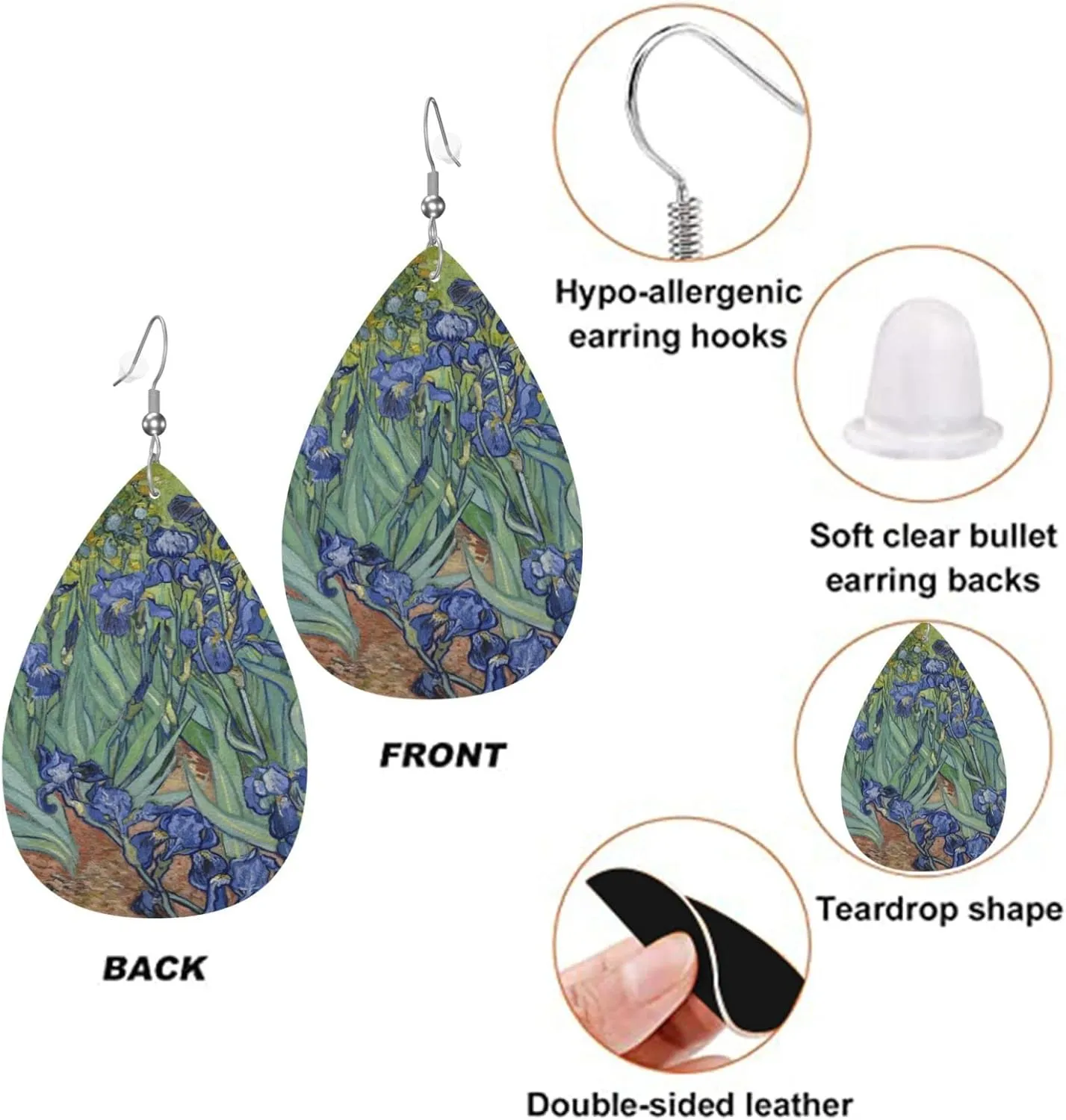 Faux Leather Lightweight Teardrop Dangle Earrings For Women
