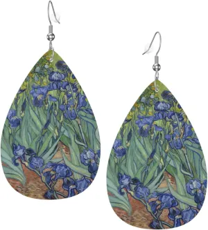 Faux Leather Lightweight Teardrop Dangle Earrings For Women