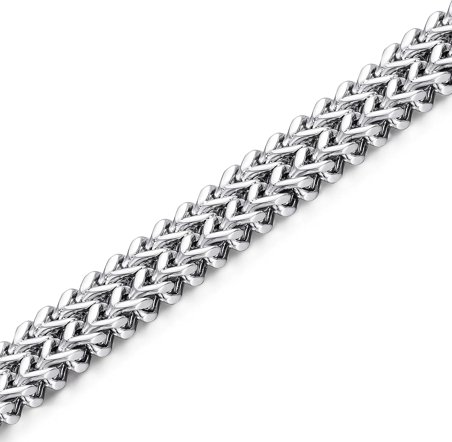 FIBO STEEL 316L Stainless Steel Bracelet for Men Women 2-Strand Plated Chain, Punk Biker Style, Diamond-Cut Figaro Chain, Modern Jewelry Adjustable 8.0-9.1 Inches Length 12mm Width