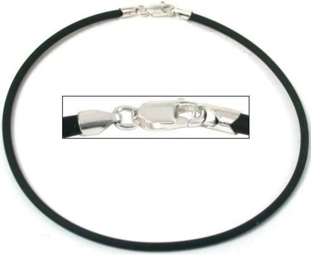 FindingKing Rubber Cord Anklet Black 9"