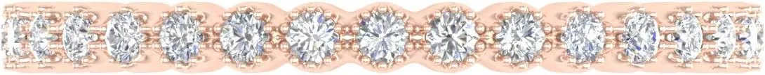 FINEROCK 1/5 Carat Bezel Set Diamond Wedding Band Ring in 10K Solid Gold