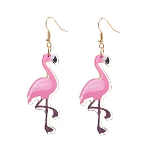 Flamingo Earrings for Women Tassel Flamingo Earrings Flamingo Bird Pendant Earring for Teen Girls Christmas Gifts 2023(pink)