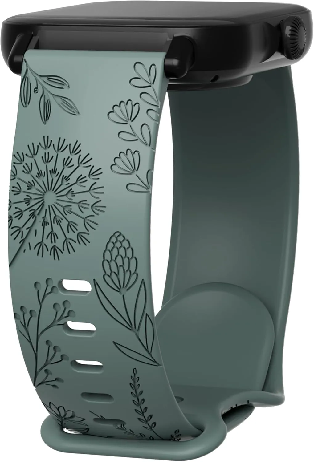 Floral engraved bands for Fitpolo IDW13, IDW16, IDW19 Smartwatch, 22mm Soft Silicone Straps for Woneligo W13/ENOMIR/TOOBUR Smartwatch Bands for Women Men