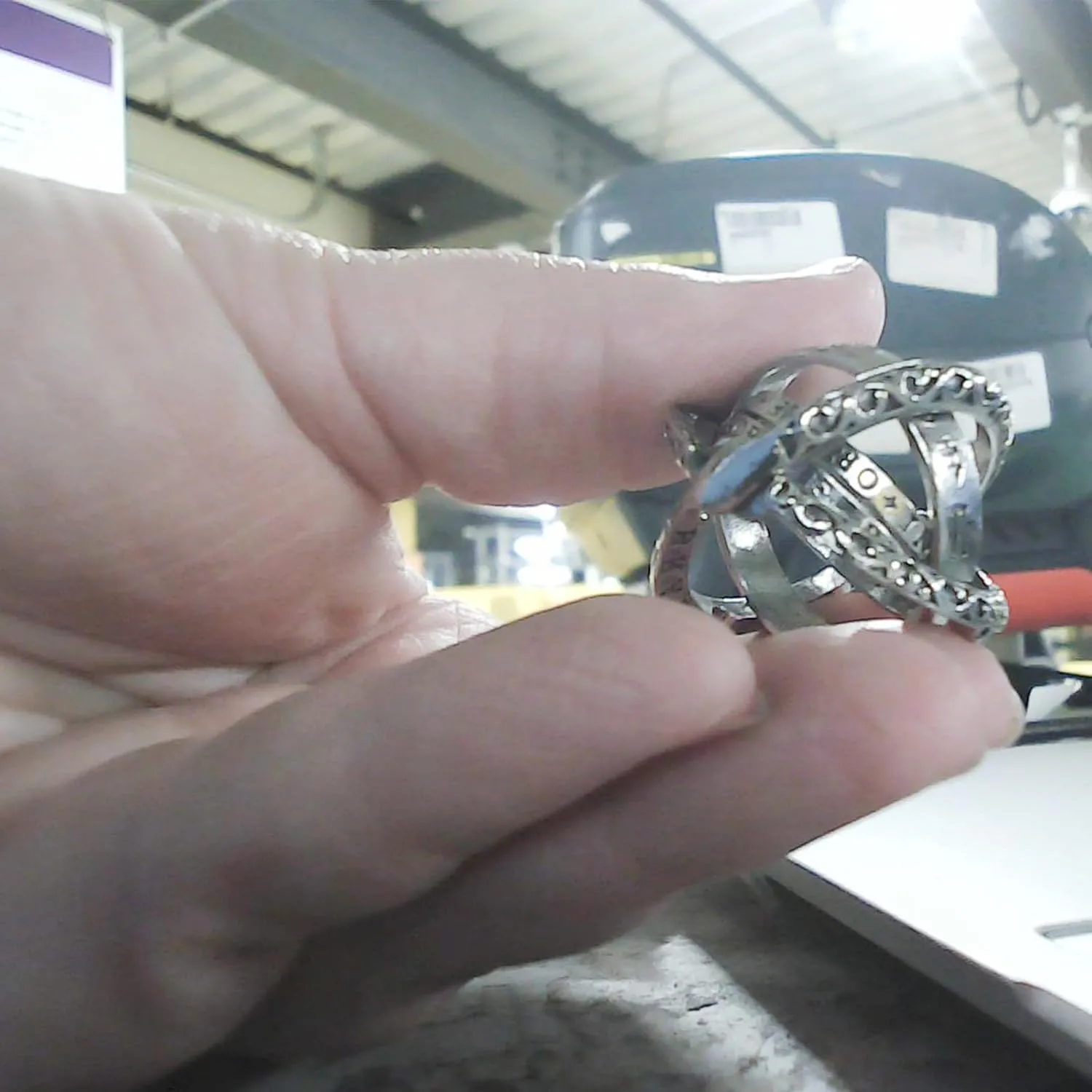 FORUBUS Astronomical Sphere Spinner Ring, Astronomy Ball Cosmic Finger Ring for Astronomer Fans Student Museum Memorial Souvenir
