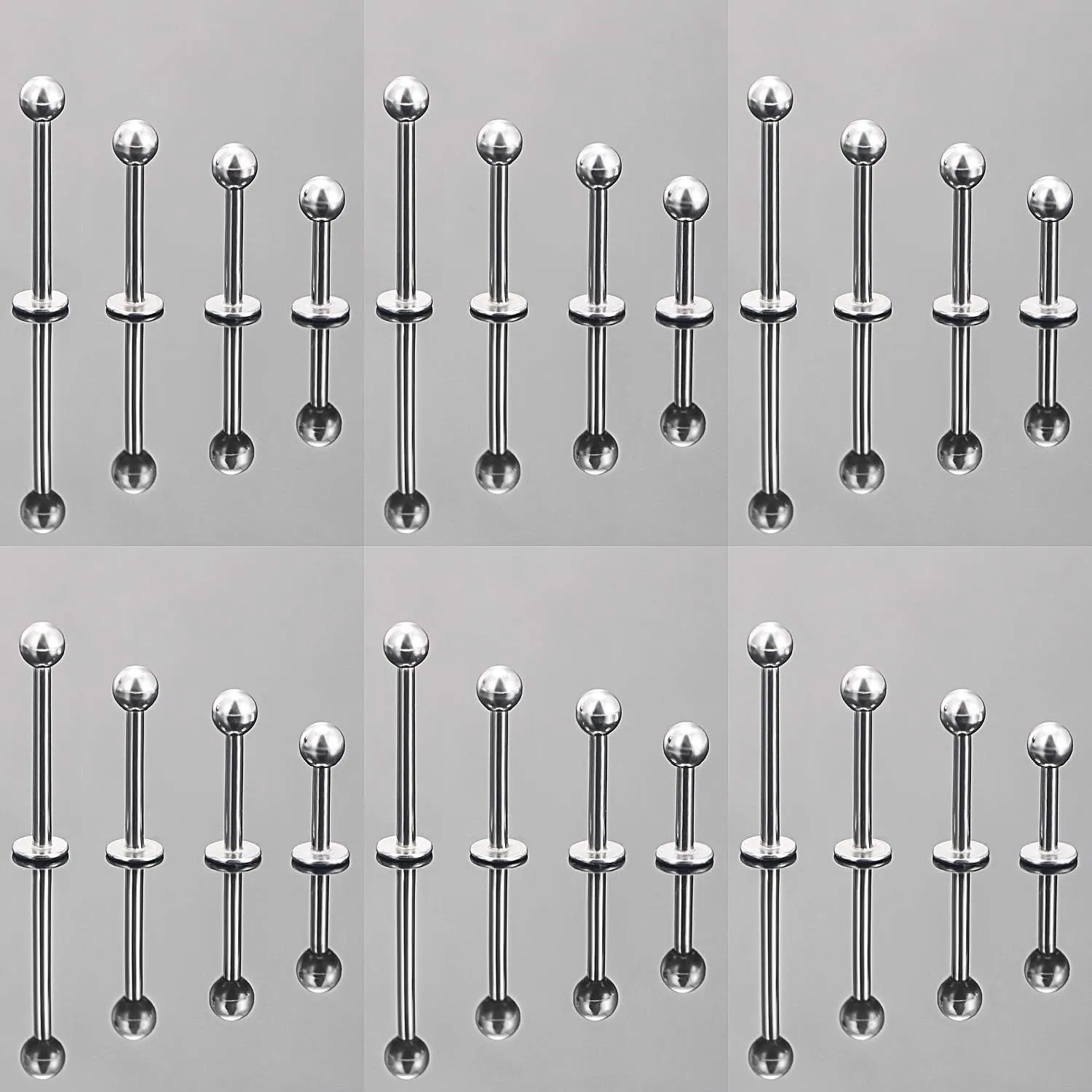 Ftovosyo Labret Barbell 24PCS Monroe Lip Barbell Ring Helix Earring Tragus Cartilage Studs Surgical Steel Piercing Jewelry for Women Men 20-12G