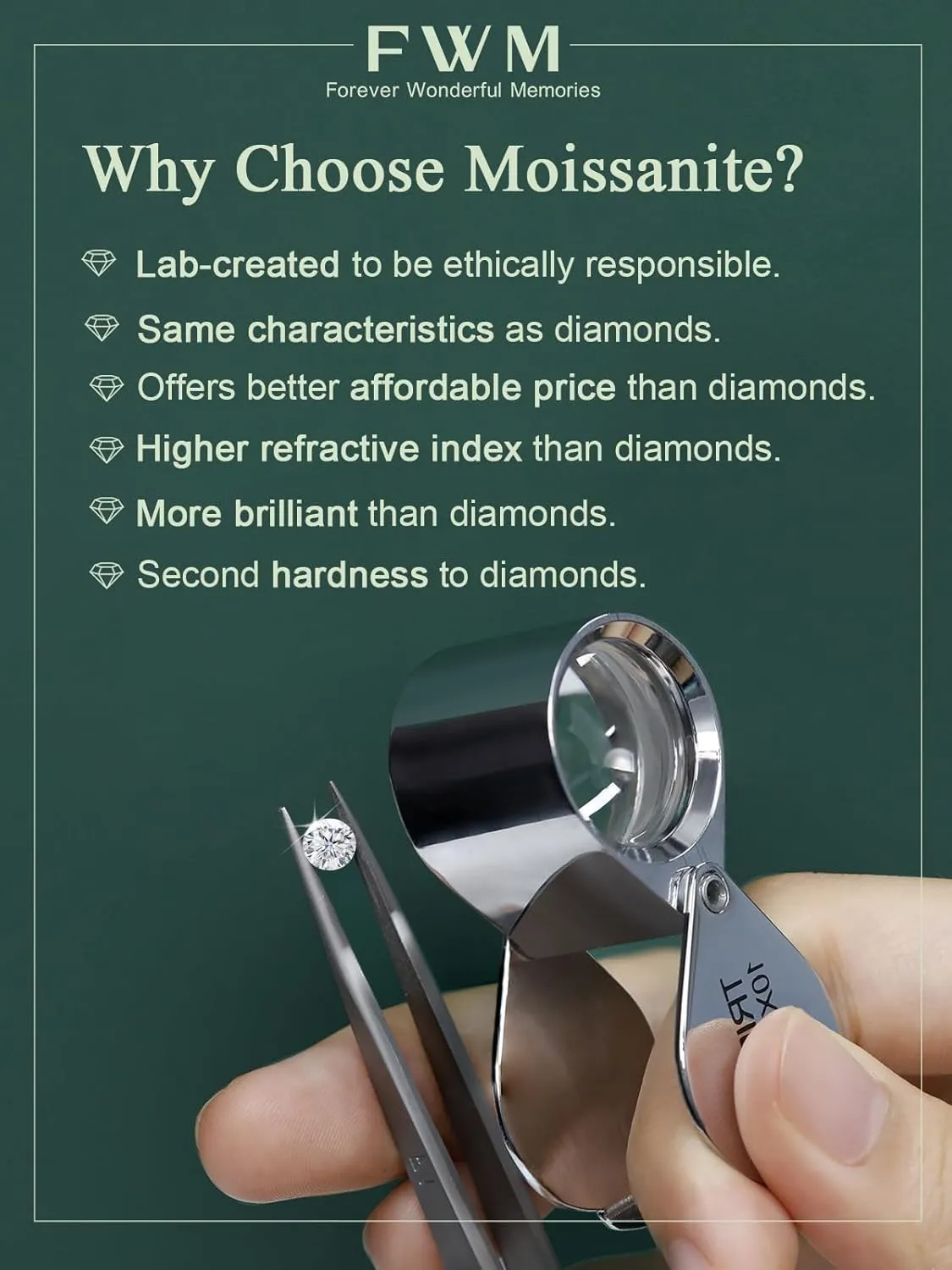 FWM 2.7 Carat D Color VVS1 Moissanite Engagement Rings for Women, Round Moissanite 3 Stone Wedding Anniversary Promise Ring, Solid 925 Sterling Silver, Size 4-11