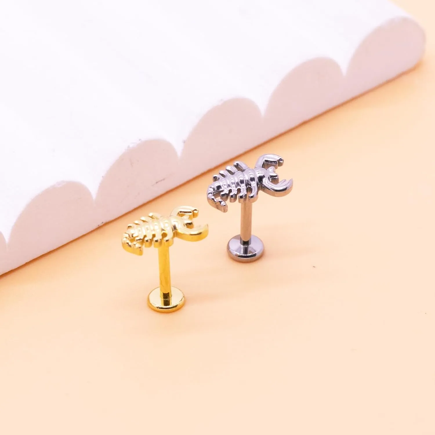 G23 Titanium 16G Push in Flatback Stud for Flat, Helix, Tragus, Conch, Lobe CZ Nose Stud Lip Stud Hypoallergenic Nickel Free Cartilage Earring Piercing Jewelry