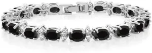 Gem Stone King 20.00 Ct Gorgeous Oval and Round 7 Inch Sparkling Cubic Zirconia CZ Tennis Bracelet For Women