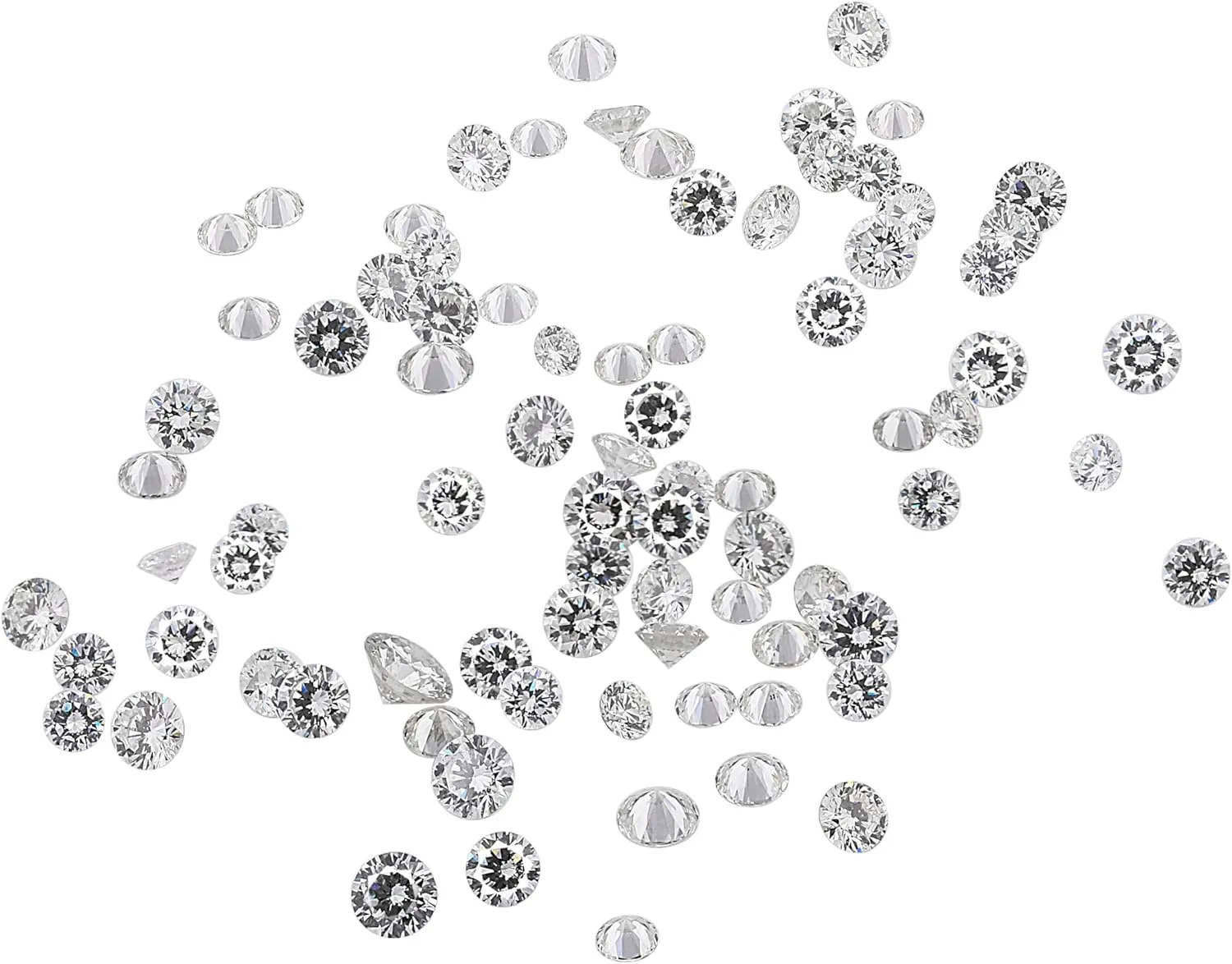 GEMHUB Loose CVD Diamond 1.1 mm Round Cut 6 Pcs Certified DEF Color VS/VVS Clarity | Eco-Friendly Lab Grown Gem for Jewelry Craft and Settings