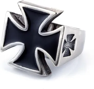 Genuine Stainless Steel Ring for Men Fashion Punk Rock Mason Knight Templar Cross Rings
