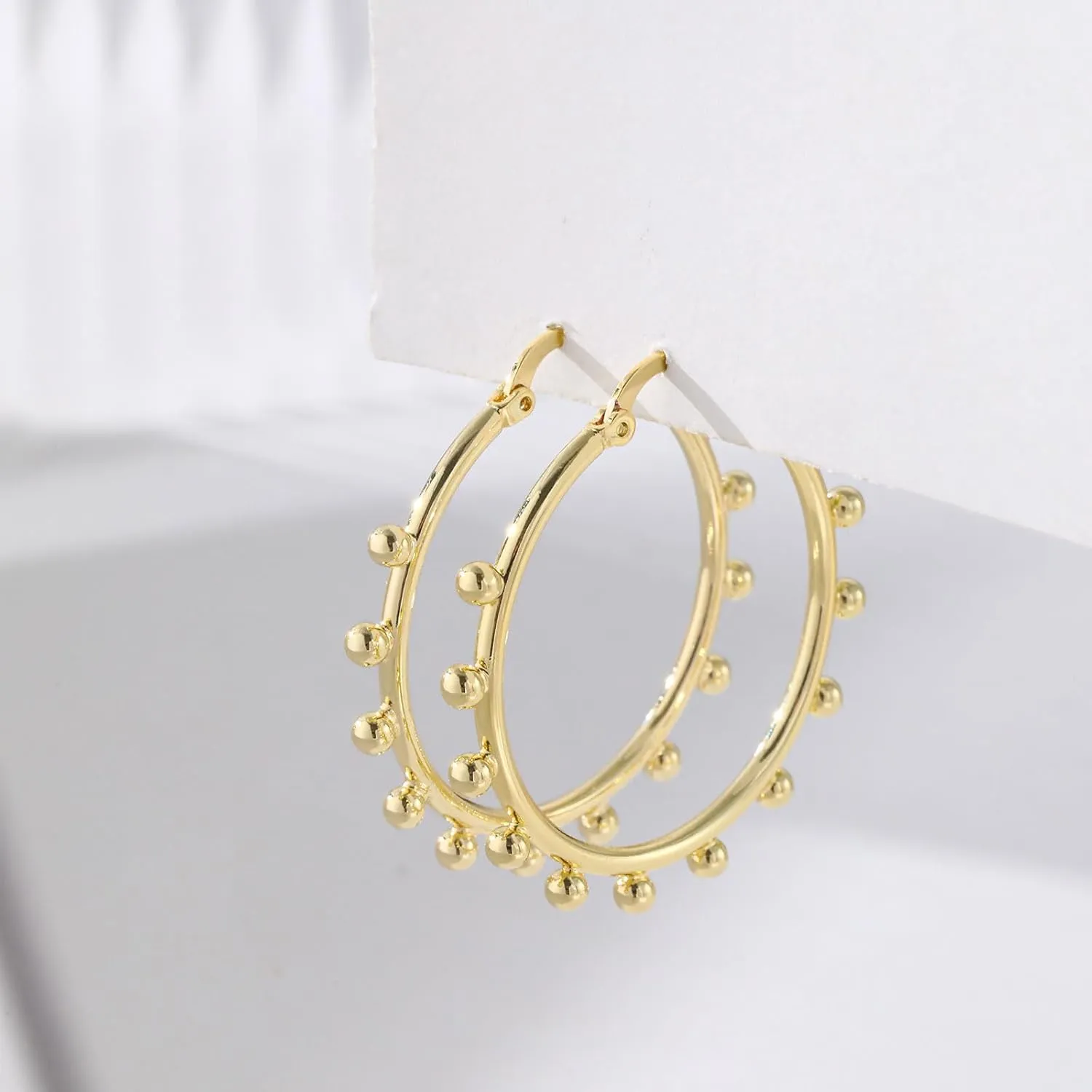 Gold Hoop Earrings for Women Gold Twisted Huggie Hoops Earrings 14K Gold Plated Earrings Sterling Silver Post Lightweight Hypoallergenic Thick Hoops Earring Set Jewelry for Women