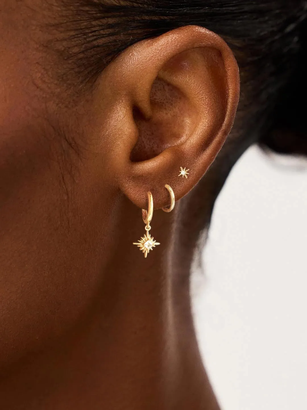 Gold Huggie Hoops Earrings Set for Women, Hypoallergenic 14K Gold Plated Studs Hoop Earrings Set for Multiple Piercings, Dainty Heart Z Cartilage Cross Earring Zircon Small Jewelry Gifts