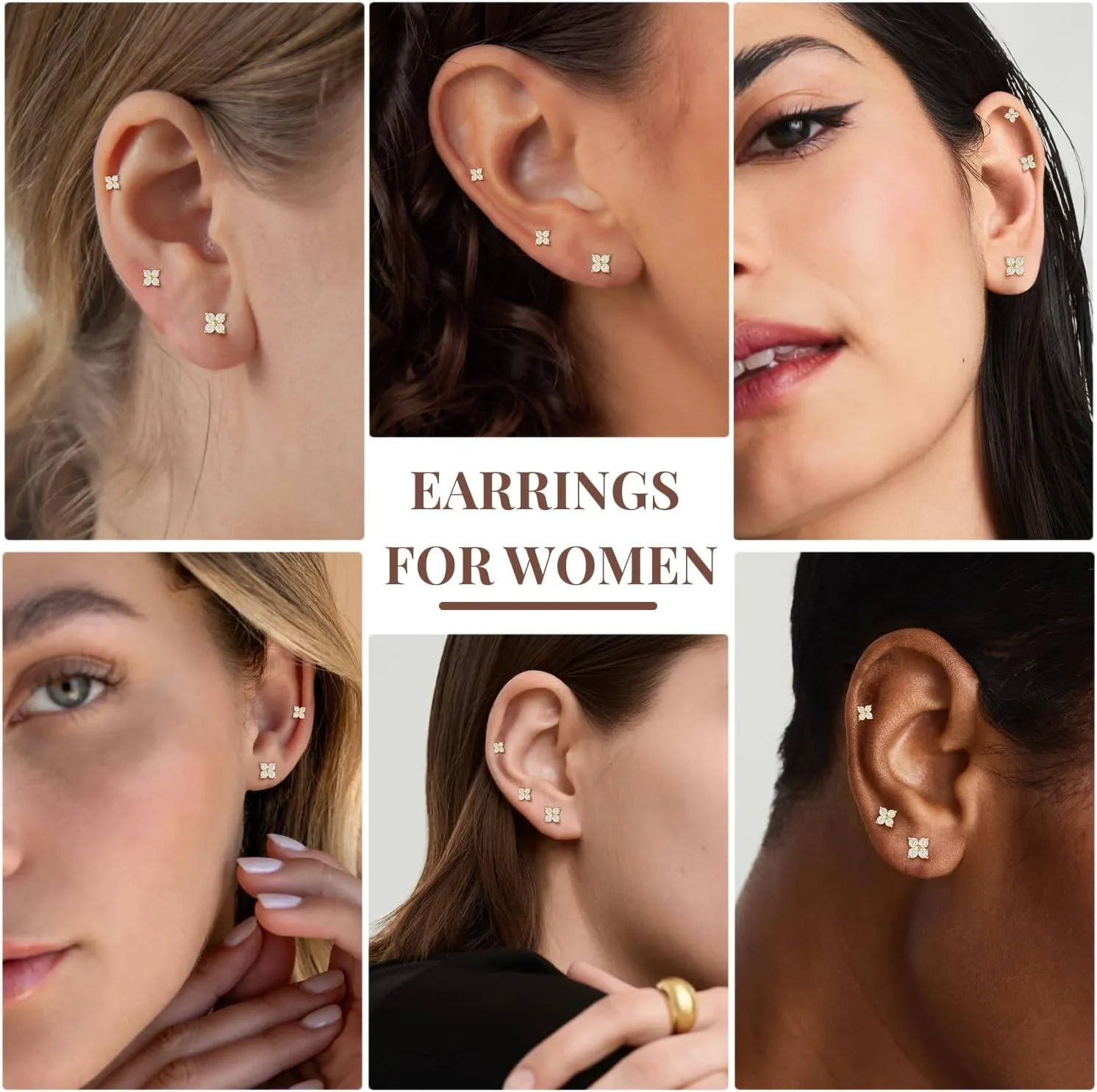 Gold Huggie Hoops Earrings Set for Women, Hypoallergenic 14K Gold Plated Studs Hoop Earrings Set for Multiple Piercings, Dainty Heart Z Cartilage Cross Earring Zircon Small Jewelry Gifts