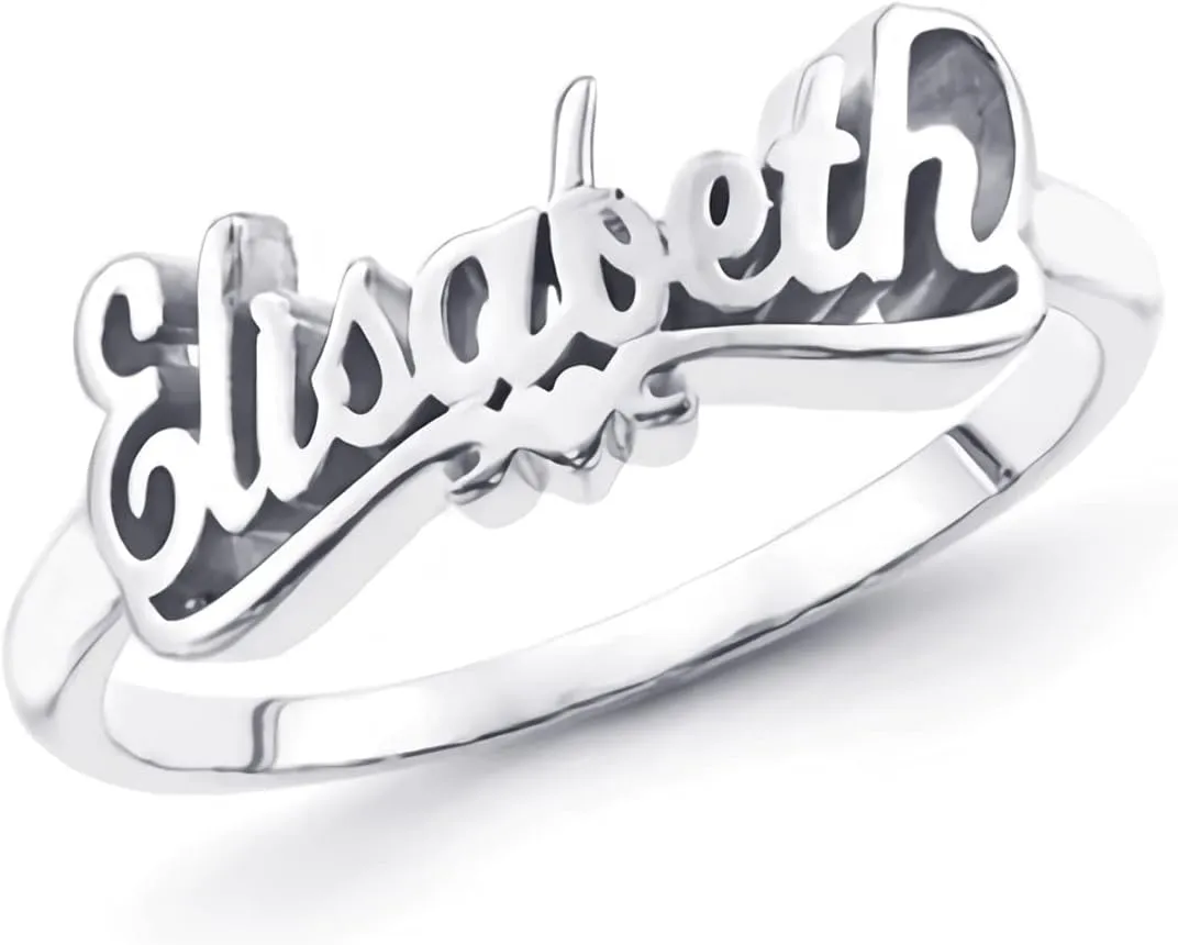 Gold Name Rings Personalized for Women 10K 14K 18K Gold Custom with Any Name Rings for Her