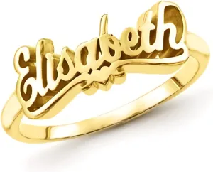 Gold Name Rings Personalized for Women 10K 14K 18K Gold Custom with Any Name Rings for Her