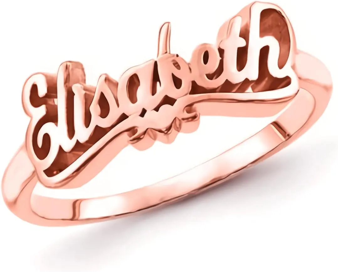 Gold Name Rings Personalized for Women 10K 14K 18K Gold Custom with Any Name Rings for Her