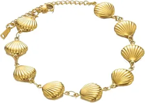 Gold Non Tarnish Shell Bracelets for Women Boho Adjustable Starfish Link Chain Bracelet Summer Beach Fashion Jewelry Gift