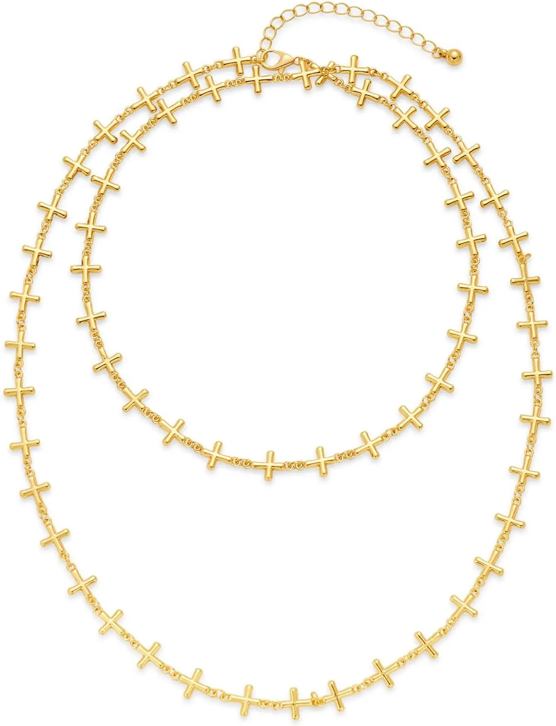 Gold Plated Cross Necklace for Women Men Trendy Cross Jewelry
