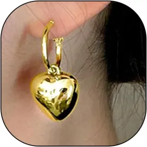 Gold Puffy Heart Dangle Earring for Women,Trendy Silver Chunky Love Drop Earring,Hypoallergenic Huggie Hoop Earring for Jewelry Gift