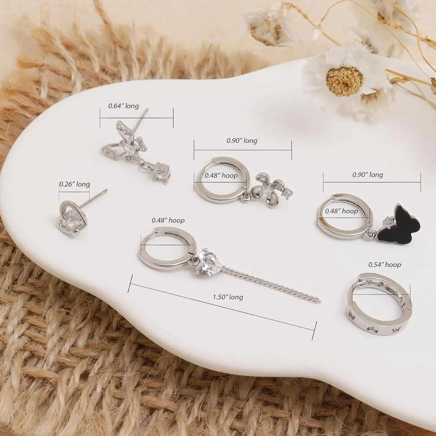 Gold Silver Small Hoop Stud Earrings Stack Set for Women, Dainty Rhinestone Drop Multiple Piercing Cartilage Huggie Earing Holiday Prom Fashion Jewelry Gift