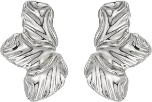 Gold Statement Earrings for Women Trendy Geometric Big Chunky Gold Flower Earrings Floral Leaf Drop Dangle Earrings 925 Sterling Silver Large Stud Earring Jewelry Gift For Her Gold/Silver