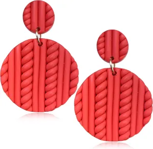 Handmade Funny Creative Polymer Clay Round Circle Drop Dangle Earrings Minimalist Arch Shape Geometry Stud Earring for Women Birthday Party gifts