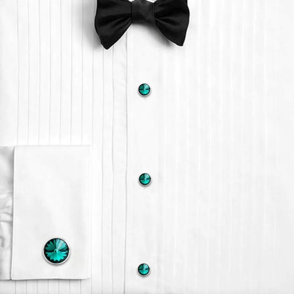 HAWSON Cufflinks for Men with 4/6 pcs Shirt Studs Set, Gift Box Packed, Mens Jewelry or Accessories for Wedding, Party, Anniversary, Birthday