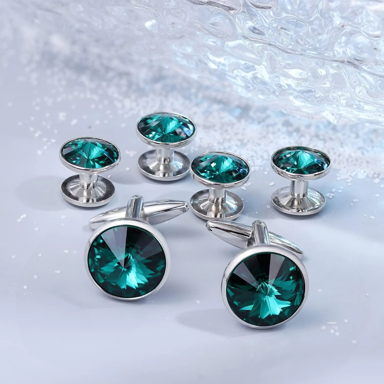 HAWSON Cufflinks for Men with 4/6 pcs Shirt Studs Set, Gift Box Packed, Mens Jewelry or Accessories for Wedding, Party, Anniversary, Birthday