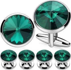 HAWSON Cufflinks for Men with 4/6 pcs Shirt Studs Set, Gift Box Packed, Mens Jewelry or Accessories for Wedding, Party, Anniversary, Birthday