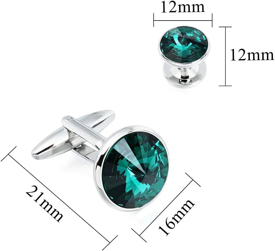 HAWSON Cufflinks for Men with 4/6 pcs Shirt Studs Set, Gift Box Packed, Mens Jewelry or Accessories for Wedding, Party, Anniversary, Birthday