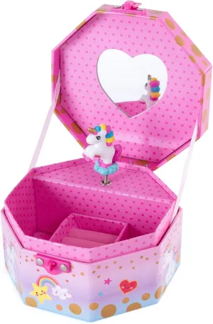 Hot Focus Musical Girls Jewelry Box  Rainbow Unicorn Music Jewel Storage Box  Plays Beethovens Fr Elise